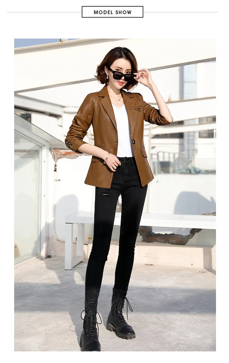 kashiko カシコレザージャケット シズニルック 韓国 Women Leather Jacket 2021 Autumn Spring Womens Coat Korean