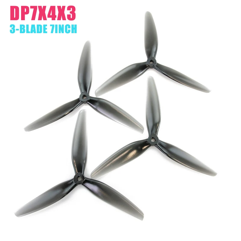 HQProp DP7X4X3/6X3,5X3/5,1X3,6X3 3-blade 7 дюймов/6 дюймов/5,1 дюймов поликарбонатовый пропеллер POPO 2CW+ 2CCW светло-серый для радиоуправляемого дрона