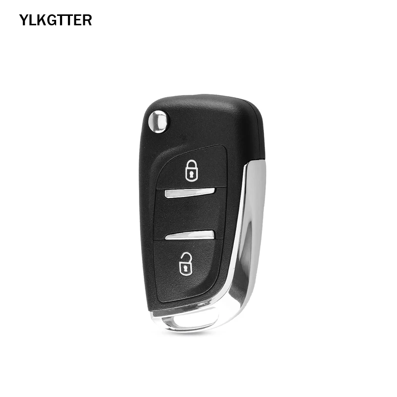 YLKGTTER 2 кнопки автомобильный Корпус ключа для Peugeot 307 408 308 для Citroen модифицированный Floding чехол для дистанционного ключа от машины с VA2 Blade CE0536 - Цвет: Черный