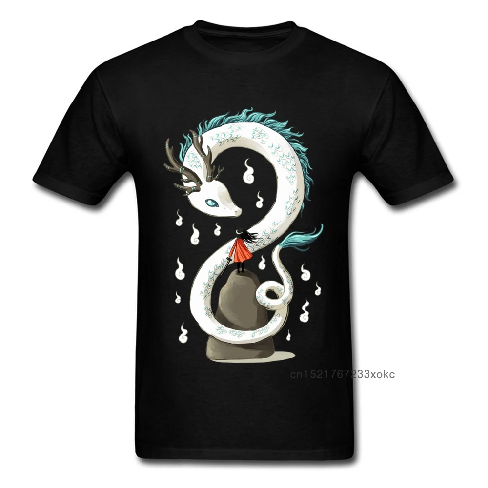 Мужская футболка с круглым вырезом Dragon Spirit летняя из 100% хлопка классическая