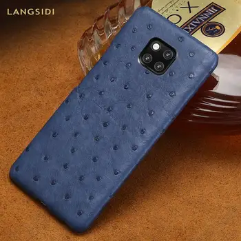 

Genuine Ostrich Leather phone case for Huawei P30 P20 mate 20 pro Lite Luxury protective Back Cover For Honor 8X V20 20 Pro