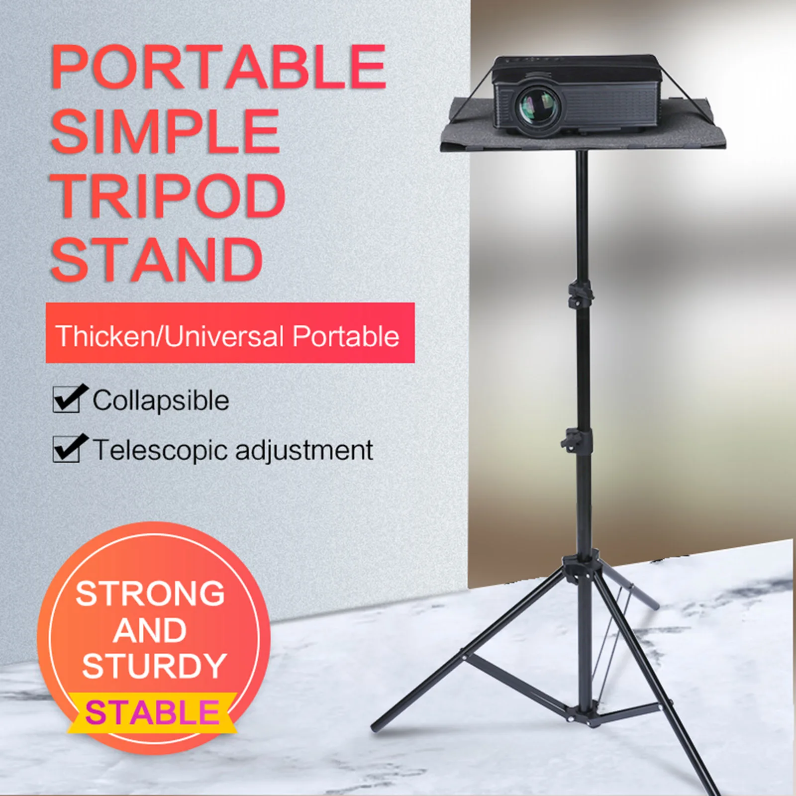 Goederen koppeling Additief T160 Projector Tripod Stand Foldable Projector Bracket With Tripod Tray  Multifunctional Racks Projector Stand Adjustable Height - Projector  Brackets - AliExpress