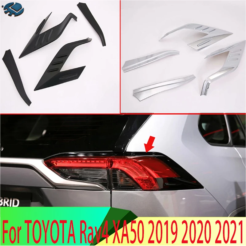 

For TOYOTA Rav4 XA50 2019 2020 2021 Decorate Accessories Trim Tail Light Rear Back Frame Lamp Cover molding Car Styling