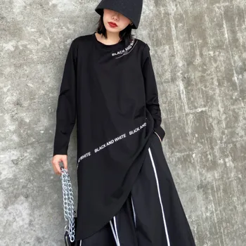 

Ins Hot T Shirt Women Clothes 2020 New Female Plus Size Basic Top Tees Irregular Tees Tops Korean Black SA445S50