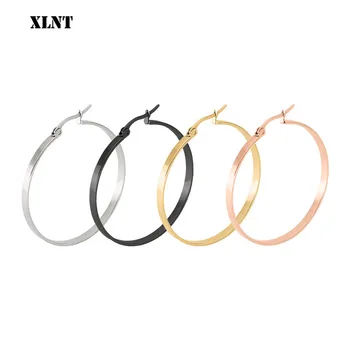 

XLNT Oversize Big Circle Hoop Earring Set For Women Simple Punk Style Brincos Round Earrings Party Jewelry Gift 1 pair /lot