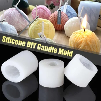 

1pcs Flexible Reusable Wool Ball Shape Handmade Craft Candle Making Mould DIY Candle Crafts Tools Silicone Mold Knitting Shape