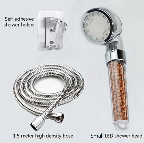 Zhang Ji Shower SPA 3 цвета светодиодный светильник для душа контроль температуры воды светодиодный видимая душевая головка минеральный фильтр душевая головка подарок - Цвет: WKDT-TZ