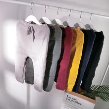 Стиль; Японская корейская детская одежда; индивидуальная обработка; INS; зимняя детская одежда в темную полоску; Плотные шаровары; большие брюки