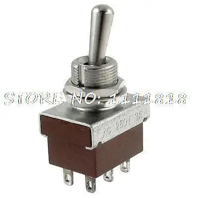 

3A 250VAC On/On 2 Position 2P2T DPDT Toggle Switch w 6 Solder Lug Terminals