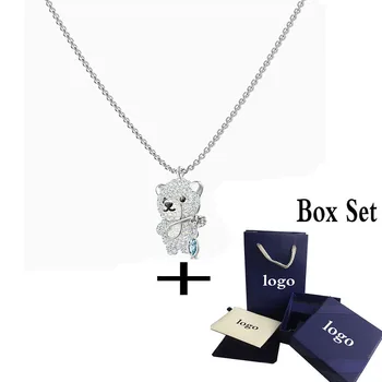 

2020 SWA fashion crystal bear necklace, sweet and romantic jewelry for girls, suitable for Valentine's Day gift to grilfriend