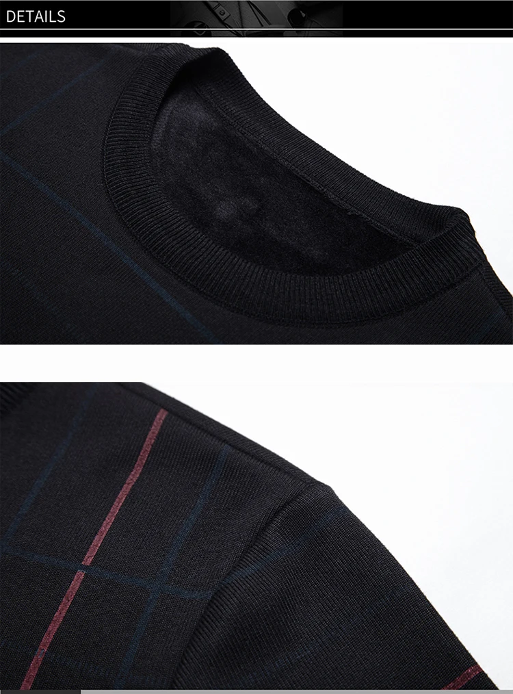 MIACAWOR брендовый свитер, мужской зимний флисовый теплый пуловер, мужской облегающий джемпер с круглым вырезом, трикотажная мужская одежда Y226