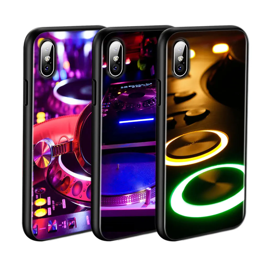 Черный силиконовый чехол Dj плеер для iPhone 11 11Pro XS MAX XR X 8 7 6S 6 Plus|Бамперы| |