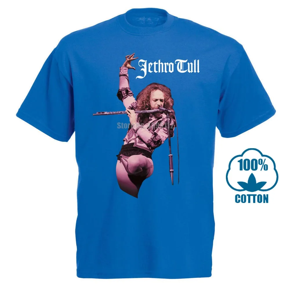 Jethro Tull футболка флейта Официальный товар - Цвет: Синий