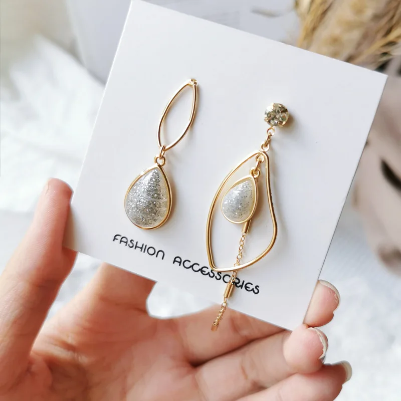 Серьги-клипсы темпераментные корейские Металлические геометрические круглые