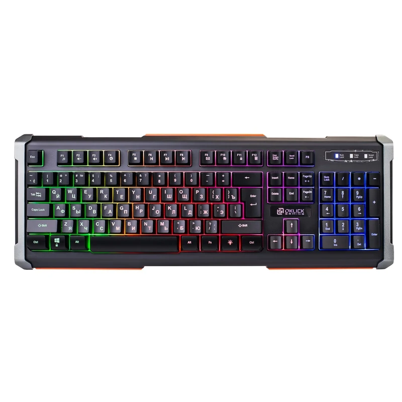 Клавиатура Oklick 717G BLACK DEATH черный/серый USB Multimedia for gamer LED