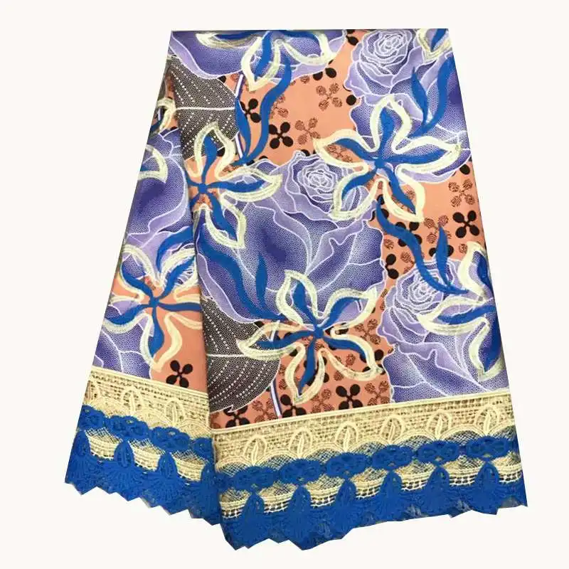 Горячая восковой ткани в африканском стиле гипюр и кружева африканская кружевная ткань в нигерийском стиле кружева ткани для платья 6 ярдов/лот