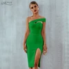 New Bandage Dress Celebrity Adyce Runway Strapless Blue Bodycon Black White Elegant One-Shoulder 32835478202