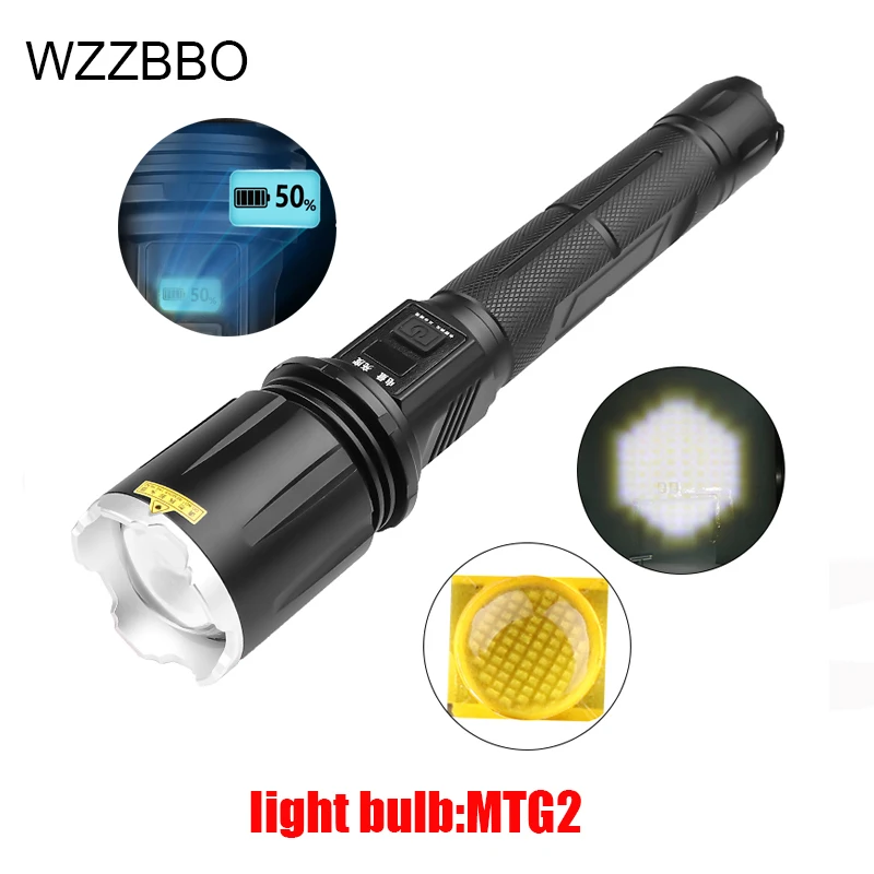 

LED Flashlight 100000 lumens torch lighter olight rechargeable flashlight tactical flashlight camping hunting baton defense