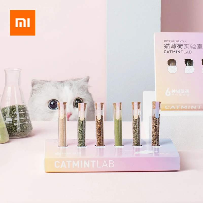 

Xiaomi FURRYTAIL Catmint Lab Pets Cats Addiction 6 Flavors Natural Mutian Catnip Cat Snacks Appetite Increasing Emotions Relieve