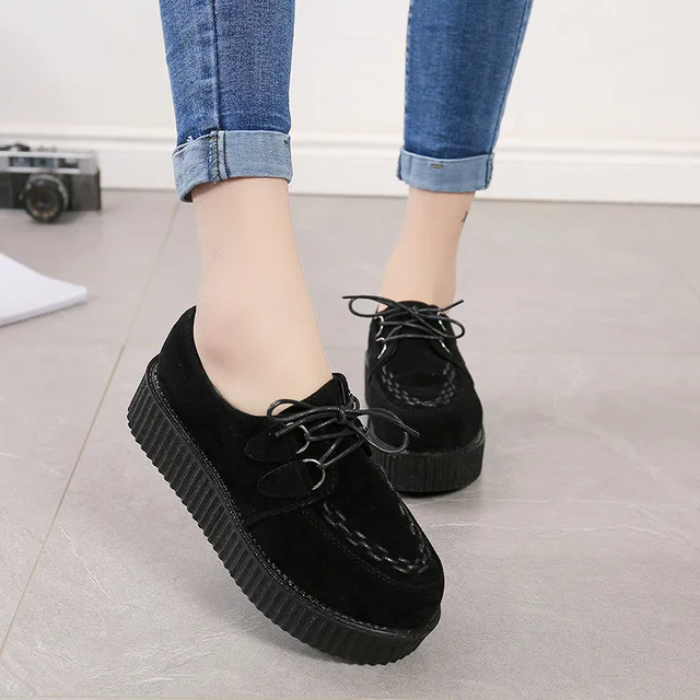 Sociaal zuiverheid fax Creepers Casual Shoes Woman Sneakers Women Shoes Ladies Platform Shoes 2022  Lace-up Women Flats Female Shoes Loafers - Flats - AliExpress