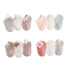 

New Spring Summer Baby Socks Solid Color Infant Baby Floor Socks Soft Cotton Anti-slip Boat Socks for Girls frilly socks