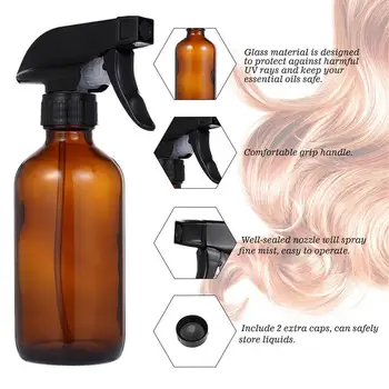 

250/500ml Empty Portable Refillable Bottle Brown Glass Container Sprayer CleaningProduct Oil Trigger For Essential Durable H3Z4