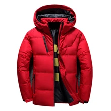 Зимняя мужская куртка, качественное теплое плотное пальто, Зимняя Красная черная парка, Мужская теплая верхняя одежда, модная мужская куртка на утином пуху