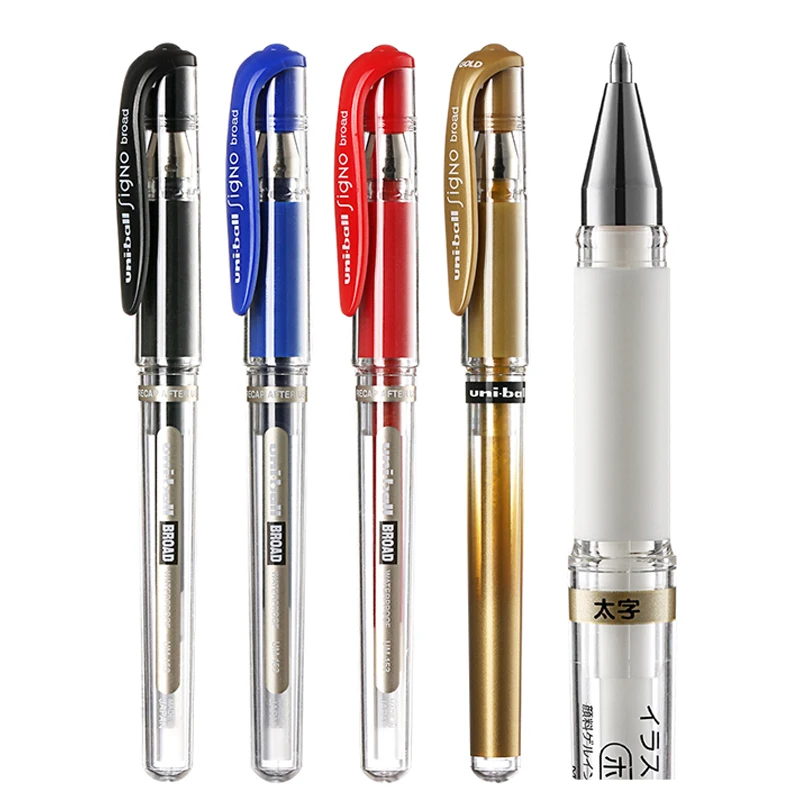 6pcs Japan UNI 1.0mm Gel Pens UM-153 Smooth Non-smudge High-gloss White Pen Wedding Meeting Signature Art Supplies Stationery 6
