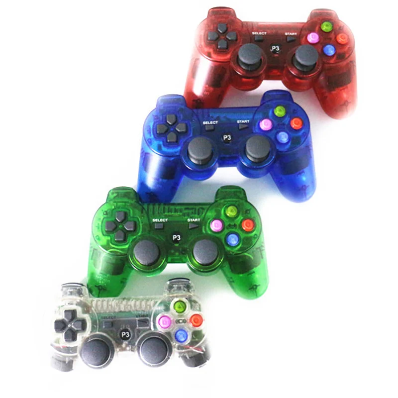 Беспроводной Bluetooth прозрачный цветной контроллер для sony playstation Dualshock 3 PS3 контроллер вибрации геймпад