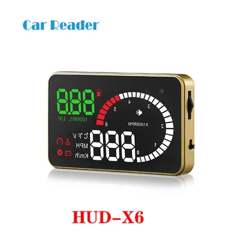 

Car Head Up Display GPS OBD OBDII HUD X6 Diagnostic Tool Projector Digital Speedometer Car Speed Security Alarm
