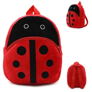 

New cute cartoon kids Ladybug plush backpack toy mini school bag Children's gifts kindergarten boy girl baby bags for 1-3Y
