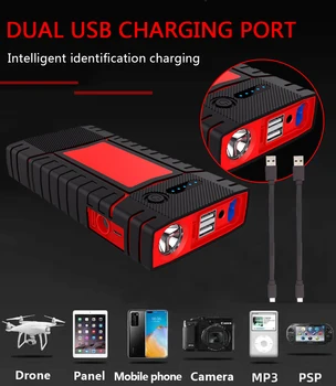 

Multifunctional 8000mAh Car-Battery-Jump-Starter Booster Emergency-Power-Bank Auto-Buster for 12V Vehicles