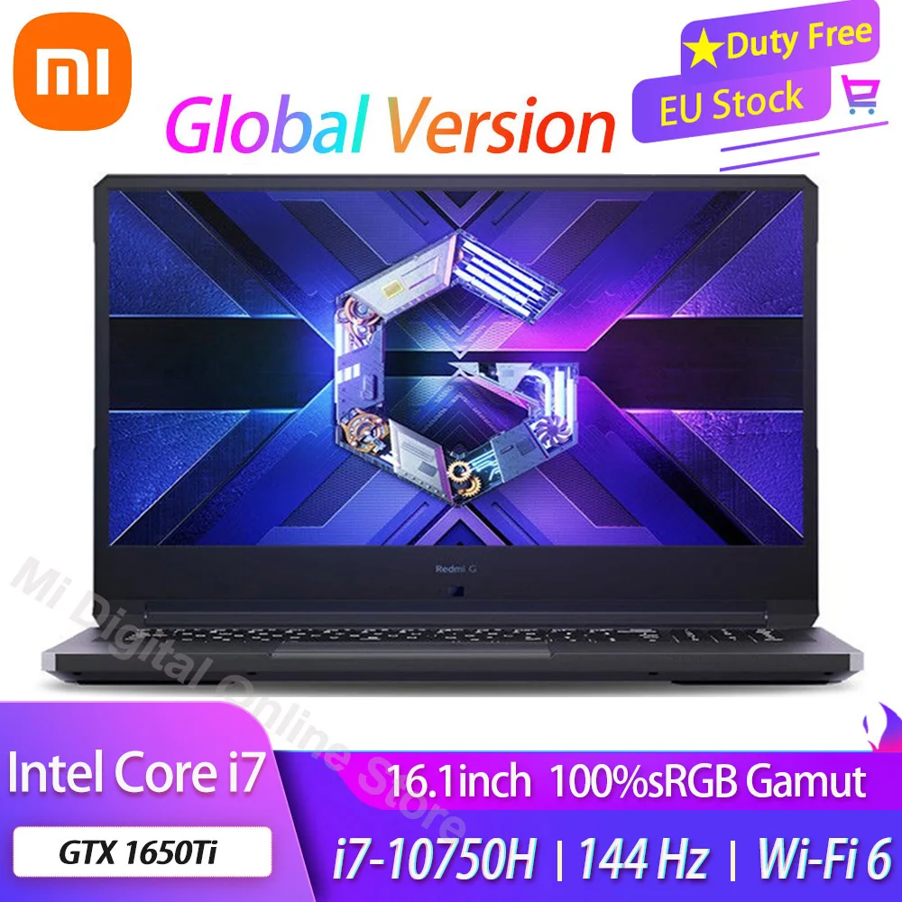 Оригинальный игровой ноутбук Xiaomi Redmi G 16 1 дюйма Intel core i7-10750H ГБ ОЗУ GTX 1650 TI