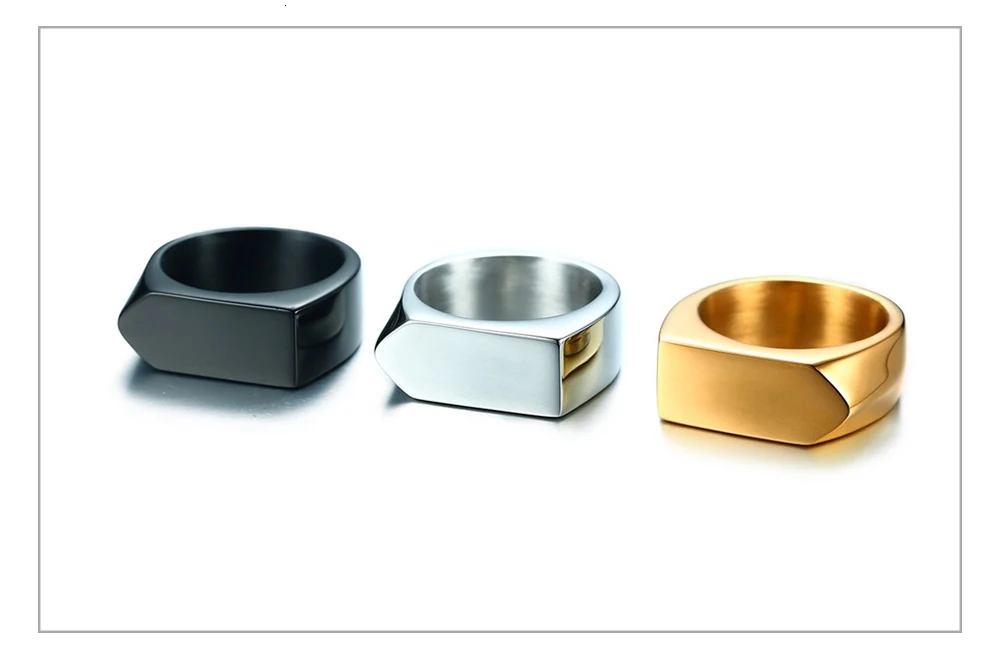 Vnox 9 мм плоский топ гравировка персонализированное кольцо для мужчин Индивидуальные Имя слова мужские ювелирные изделия из нержавеющей стали золотого цвета