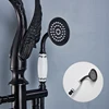 Swan shape Chrome  Floor Standing Bathtub Faucet  Bathroom Faucet Telephone Style Bathtub Tap 360° Rotation Ceramic Handle 4