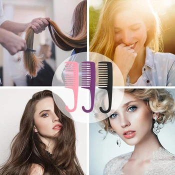 

1 Pcs Hair Comb Plastic Large Wide Tooth Comb Curl Wet Comb Hair Detangling Comb Hair Styling Tool