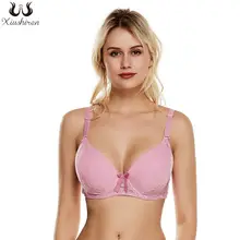 Xiushiren, кружевные бюстгальтеры, женские, пуш-ап, одноцветные, сексуальные, плюс размер 44, 46, 48, 50, C, D, бюстгальтер, полная чашка, на косточках, Soutien Gorge, Мягкое хлопковое белье