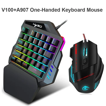 

Gaming Keyboard Single hand One-Handed Mechanical RGB Backlit Portable Mini Gaming Keypad Mouse Set for PC PS4 Xbox PUBG Gamer