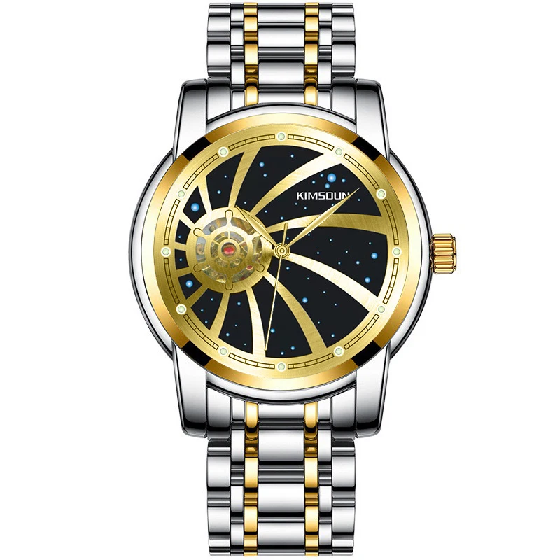 

KIMSDUN Luxury Brand Men's Watch 2019 Fashion Starry Hollow Automatic Watch Male Mechanical Watch Waterproof Business Watch