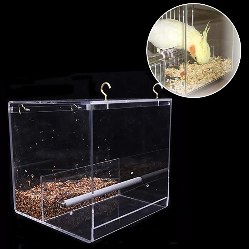 Семена беспорядок кормушка для птиц аккуратный загон прозрачная коробка еды