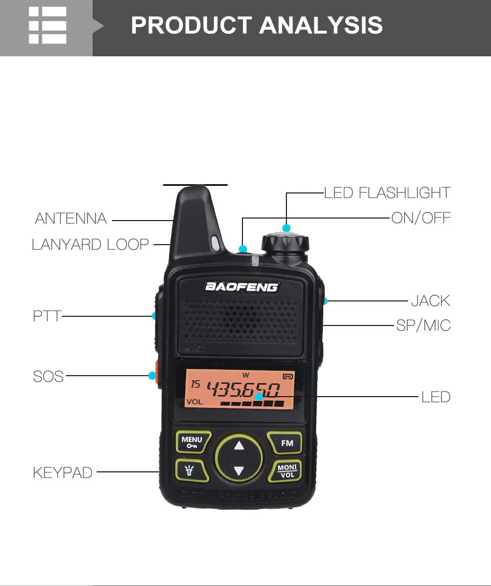 1 шт. мини Baofeng Walkie Talkie 10 км BF-T1 UHF 400-470MHz lcd Портативное двухстороннее радио детская игрушка беспроводной домофон FM Ham радио