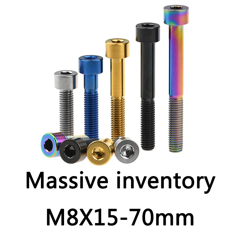 Aerospace Grade 2pcs M8 x 35 Titanium Ti Screw Bolt Allen hex Socket Cap head