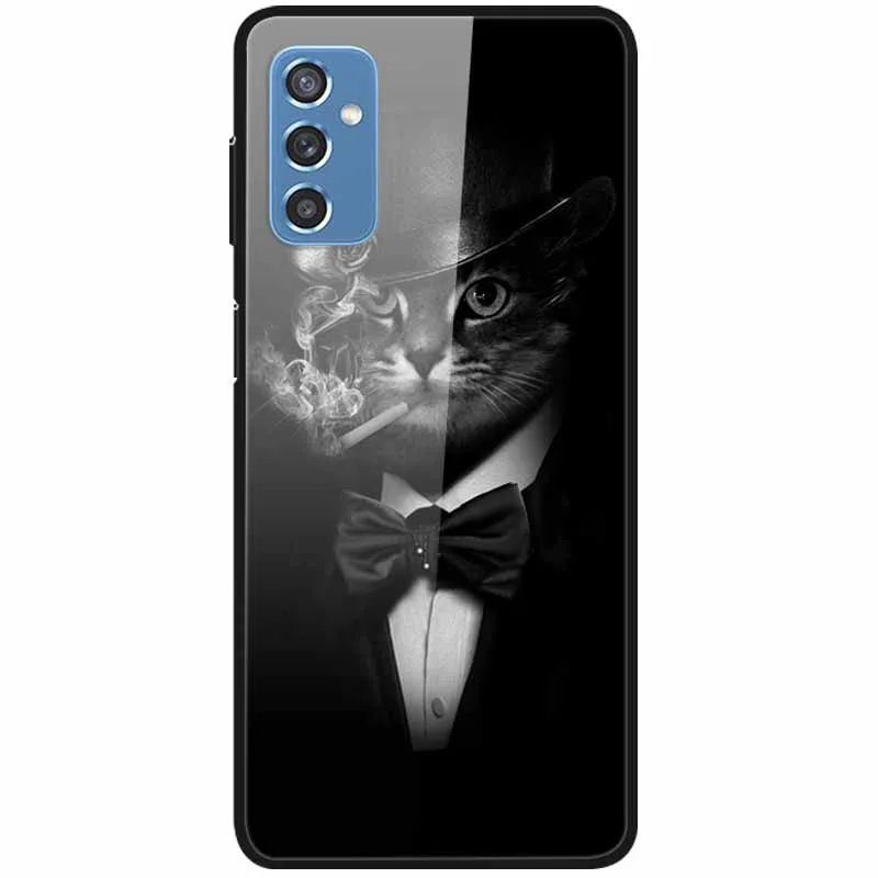 Luxury Print Case For Samsung Galaxy M52 5G Case for Galaxy m52 5G Cover Tempered Glass Phone Funda Back Cases M 52 2021 NEW cute phone cases for samsung  Cases For Samsung