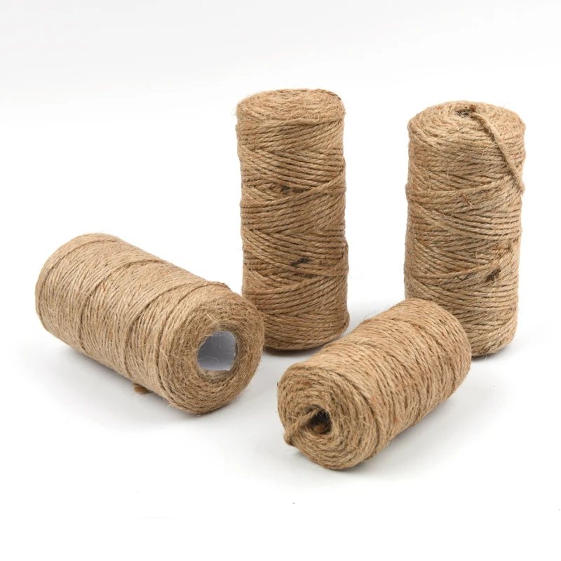 30/50/100Meters Natural Jute Rope Cord String Burlap Ribbon Crafts Sewing DIY Jute Hemp Wedding Party Decoration jute rope