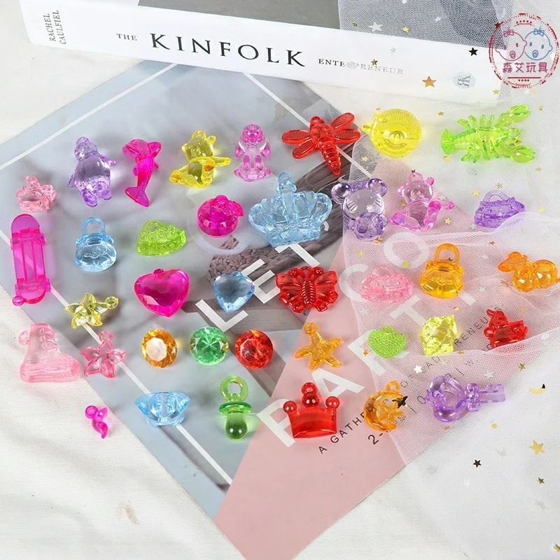 

Acrylic Children Crystal Gemstone Toy Color Stone Play House Game Treasure Hunt Kindergarten Reward Small Ceremony Sleeves