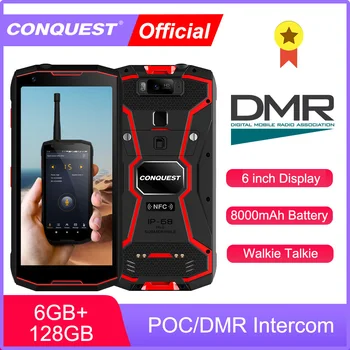 Перейти на Алиэкспресс и купить CONQUEST POC/рация ПМР Телефон IP68 Водонепроницаемые смартфоны прочный смартфон S12 Pro сотовый телефон мобильные телефоны