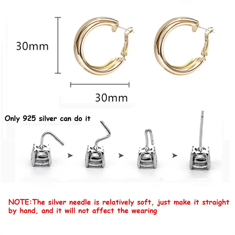 Minimalist Large Circle Geometric Round Big Hoop Earrings For Women Girl Wedding Party Jewelry