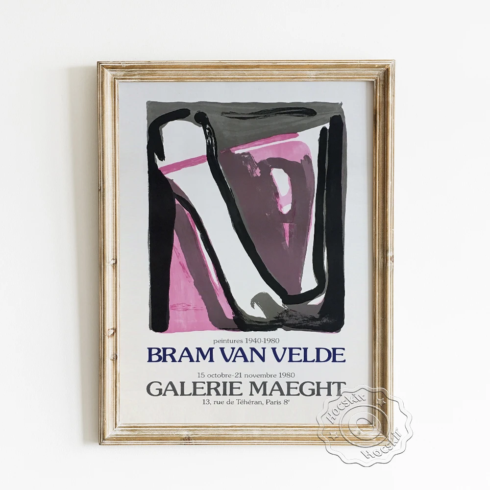 

Bram Van Velde Exhibition Museum Poster, Lyrical Abstraction Peintures Wall Picture, Galerie Maeght Backdrop Decorative Painting