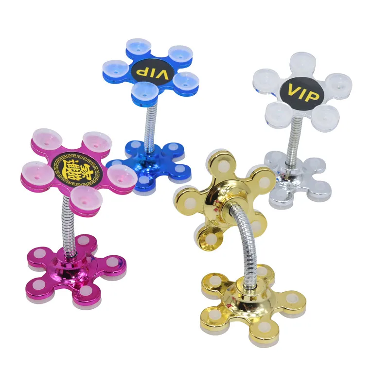 

360 Degree Rotatable Metal Flower Magic Suction Cup Mobile Phone Holder Car Bracket for iPad iPhone Samsung Smart phones