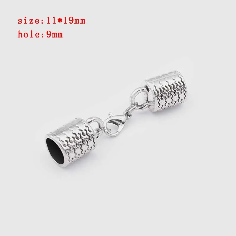 8 5 sets Zinc Alloy Clasp Lobster Clasps Hook End Caps Connectors For 5/6/7/8/10mm Leather Cord Bracelet Necklace Jewelry Making - Цвет: 8